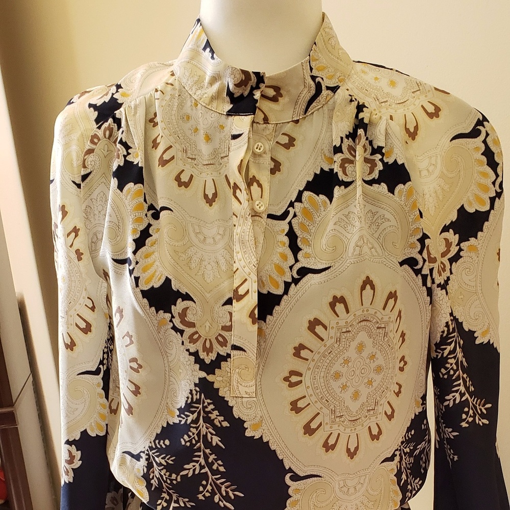 Vince Camuto Shirt Dress Navy/Cream Print